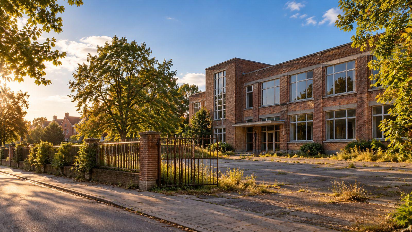 Leegstaand schoolgebouw op een ruime site